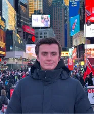 Alex Musgrove in Times Square